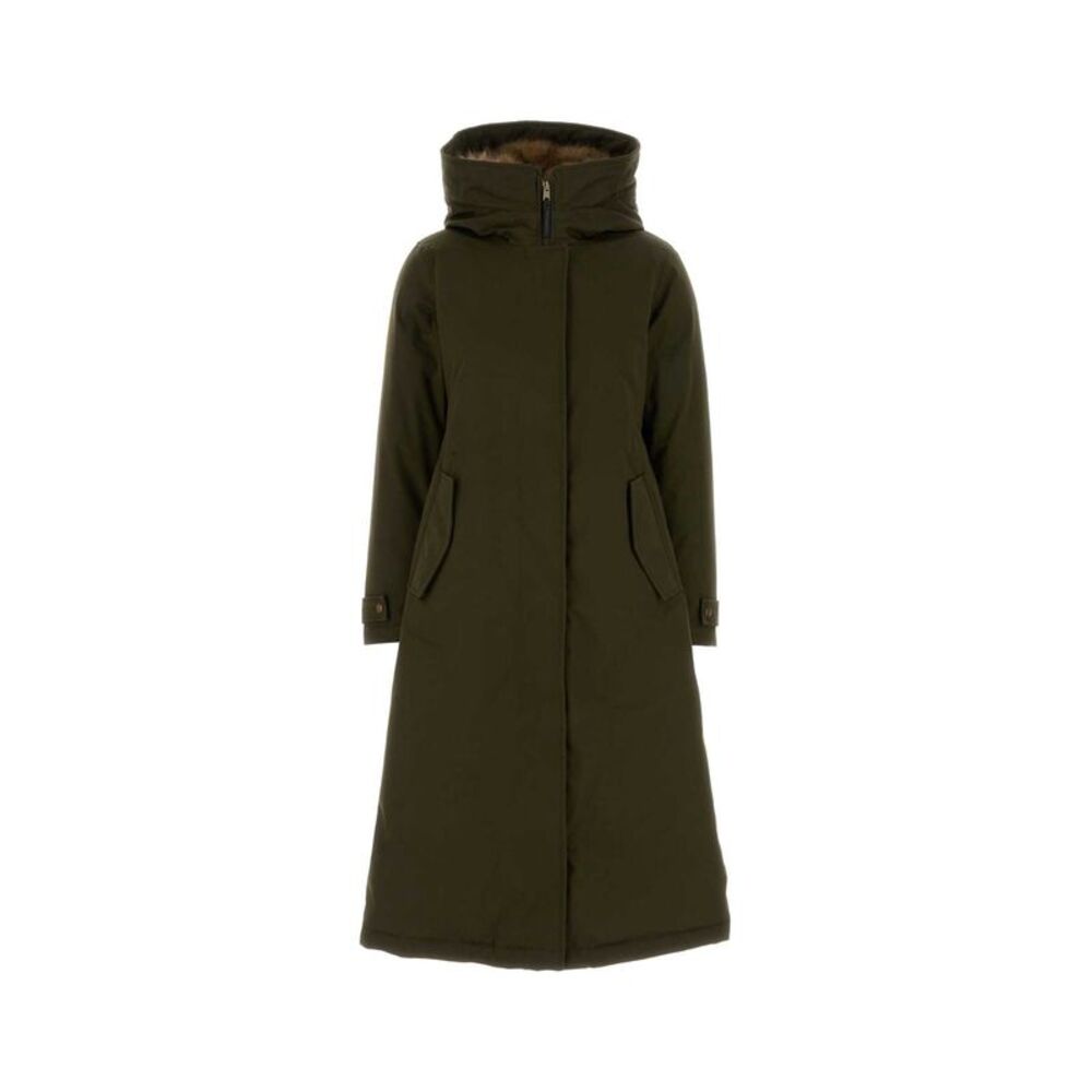 Woolrich Women Khaki Cotton Best Down Jacket